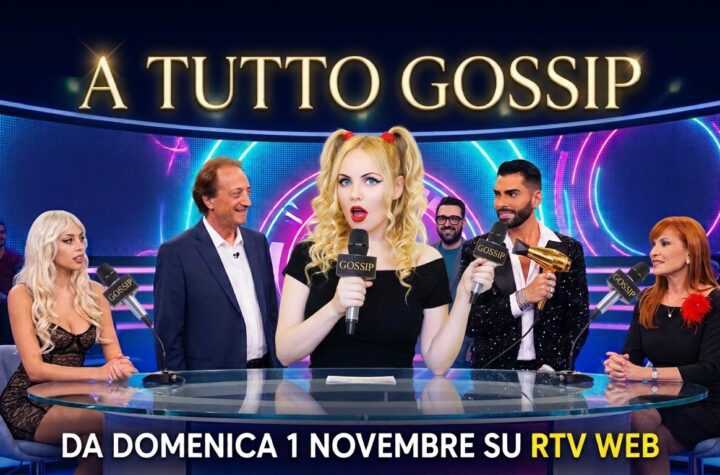 Locandina di A Tutto Gossip con Lisa Fusco al centro e i protagonisti della seconda stagione su RTV Web.